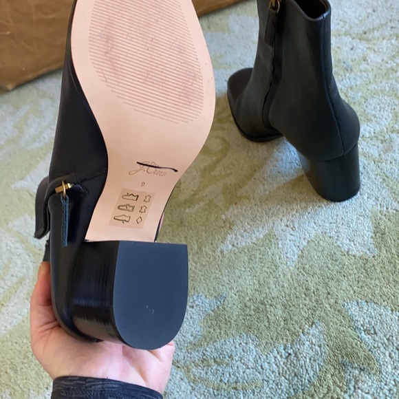 J. Crew Shoes Jcrew Sadie Stackedheel Ankle Boots In Leather Ba566